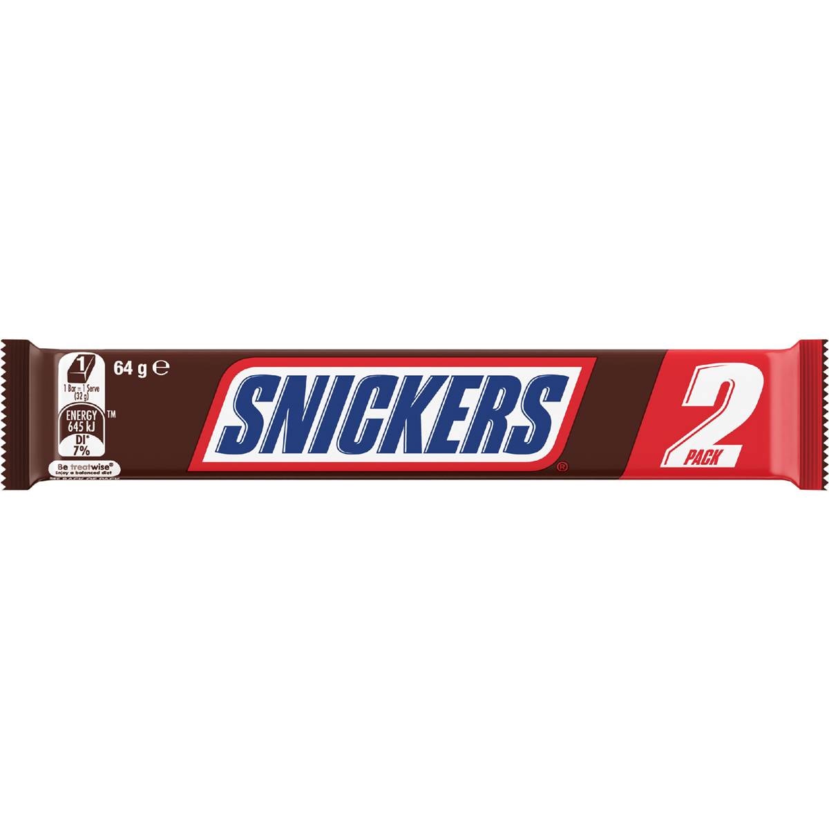 Calories in Snickers Milk Chocolate Bar Peanuts Caramel Nougat 2 Pieces ...
