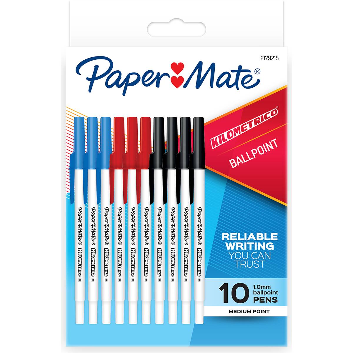 Paper Mate Kilometrico Ballpoint Pens Assorted Colours