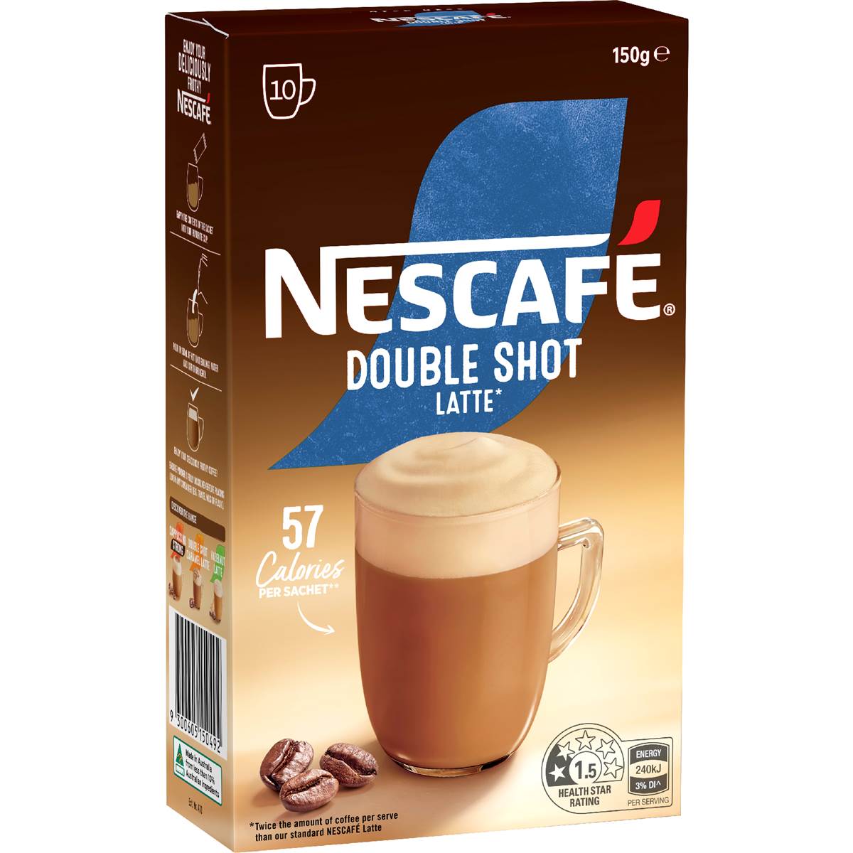 Nescafe Double Shot Latte Coffee Sachets 10 pack