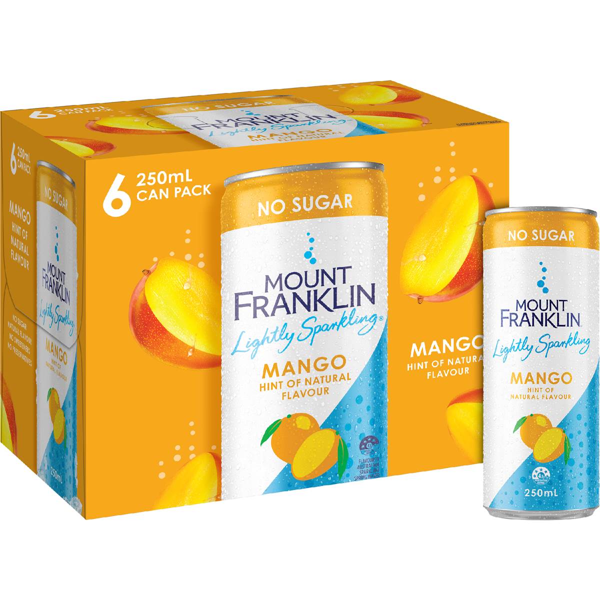 Calories in Mount Franklin Mango Flavoured Lightly Sparkling Water calcount