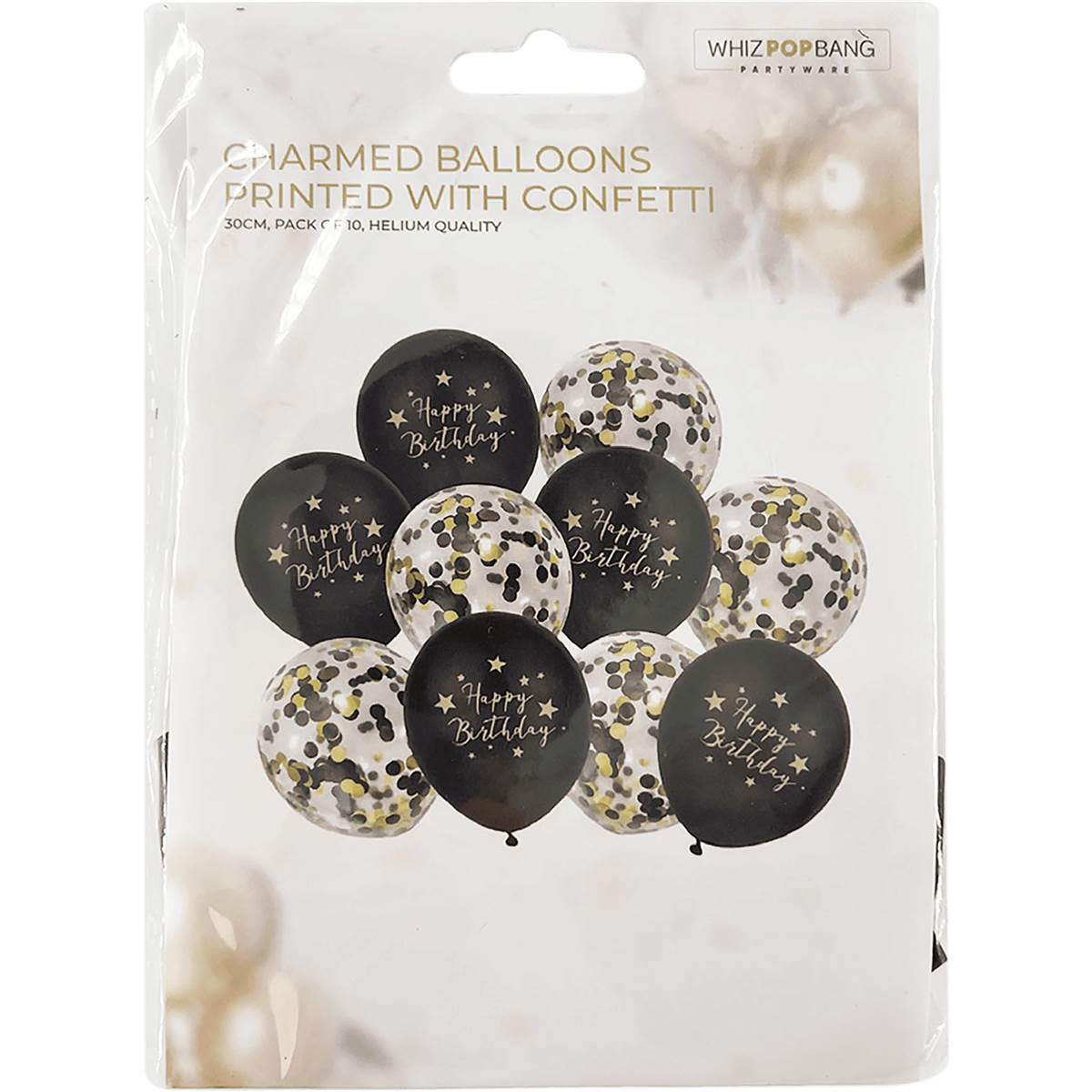 Whiz Pop Bang Charmed Balloons Printed With Confetti