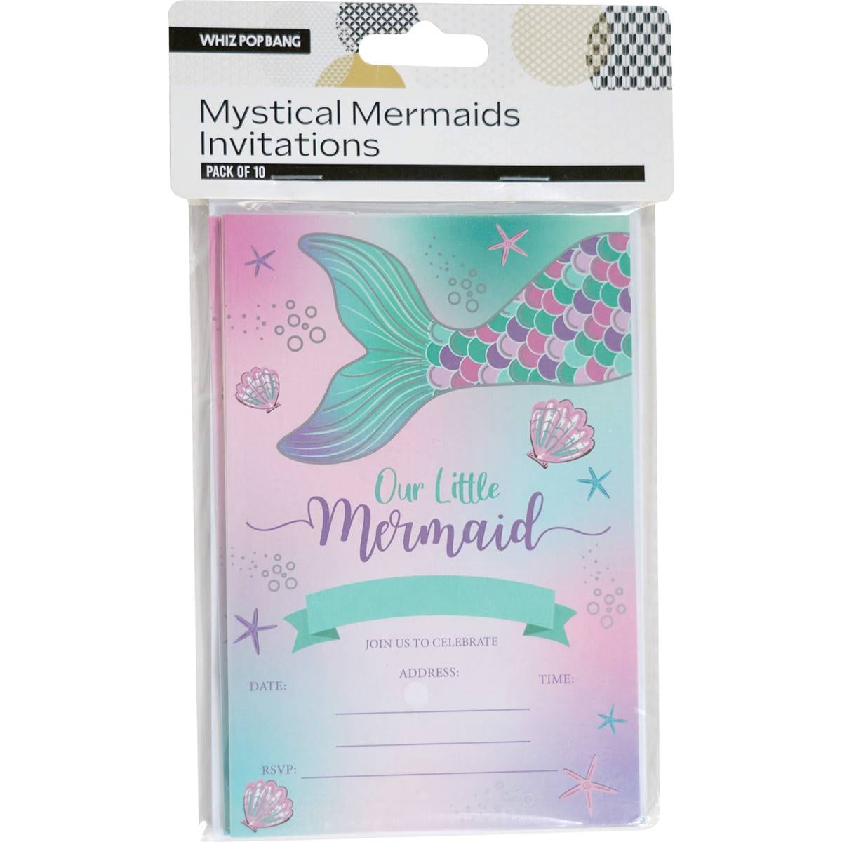 Whiz Pop Bang Mystical Mermaids Invitations