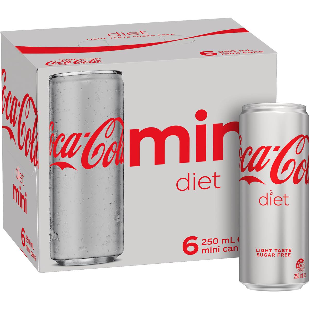 Coca-Cola Diet Soft Drink Mini Cans 250mL x 6 pack