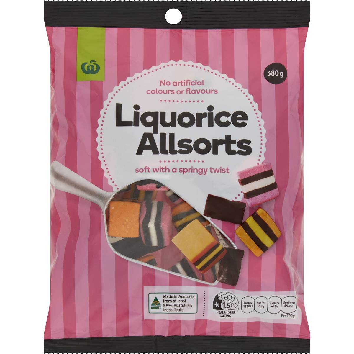 Calories in Woolworths Liquorice Allsorts calcount