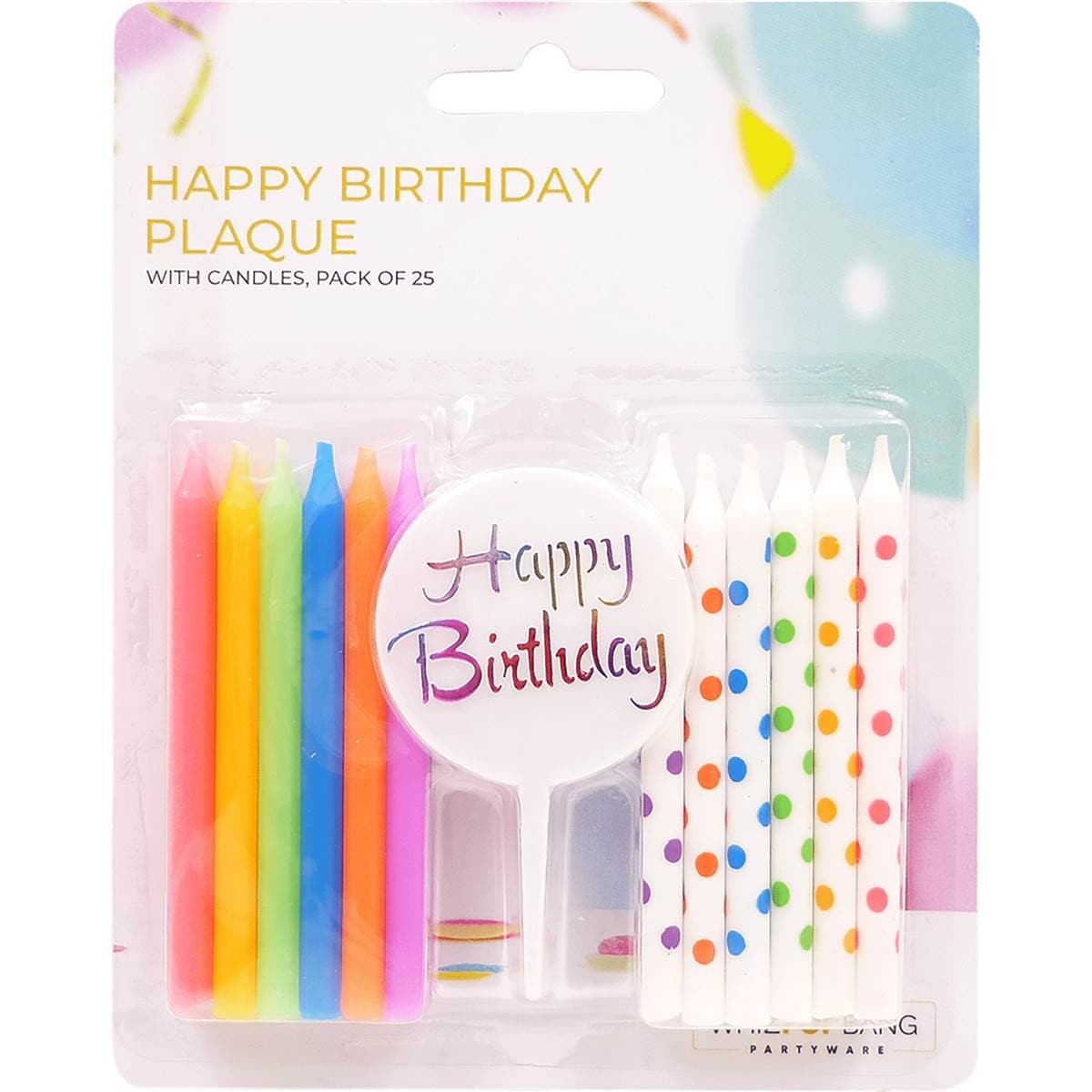 Whiz Pop Bang Happy Birthday Plaque With Candles