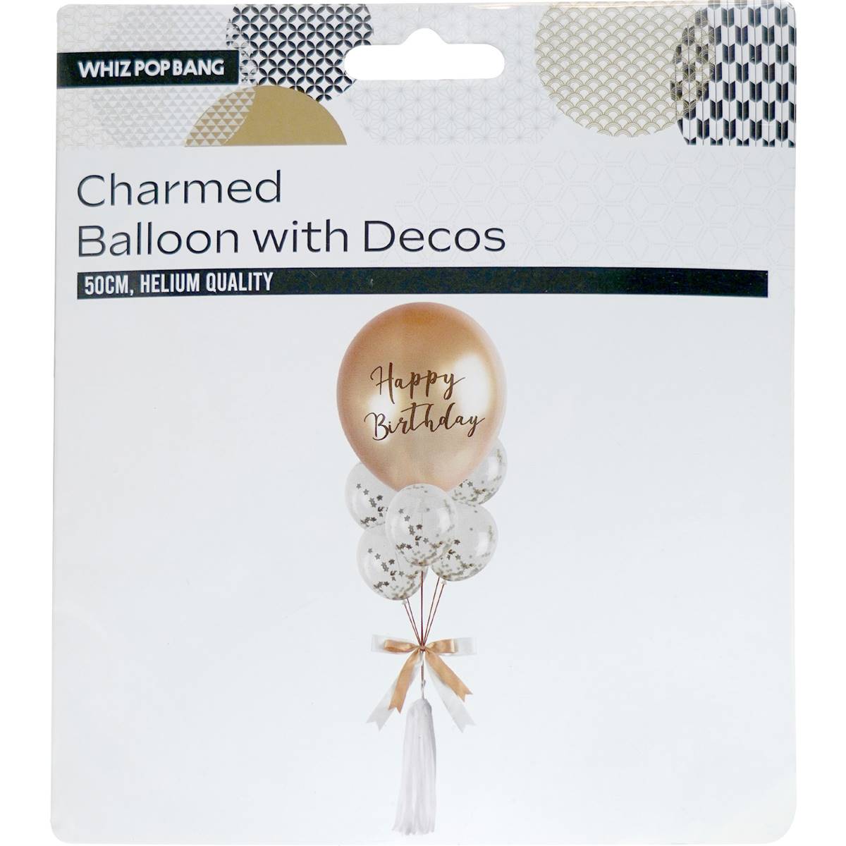 Whiz Pop Bang Charmed Balloon With Decos 50cm Assorted