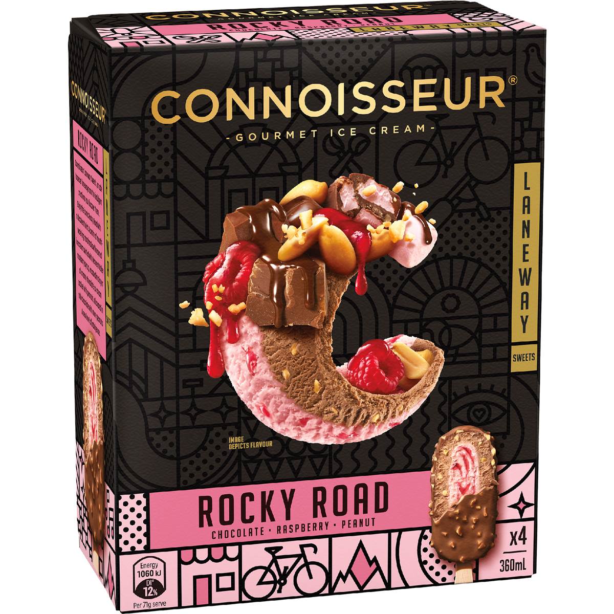 Connoisseur Rocky Road Ice Cream 4 pack