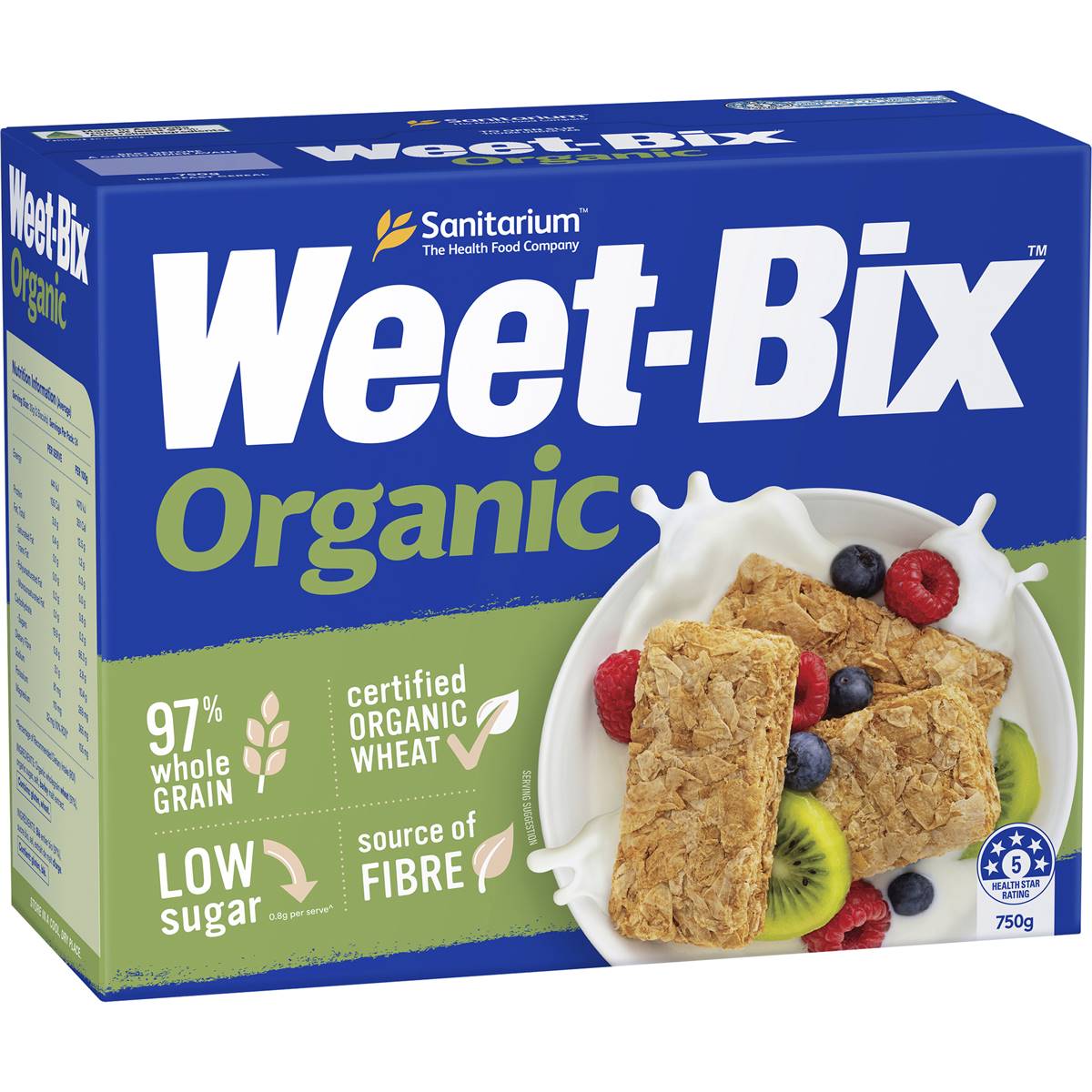 Calories in Sanitarium Weet-bix Organic Breakfast Cereal