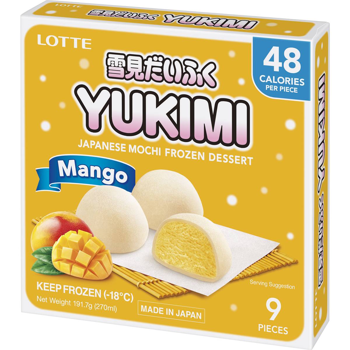 Lotte Yukimi Mochi Ice Confectionery Mango