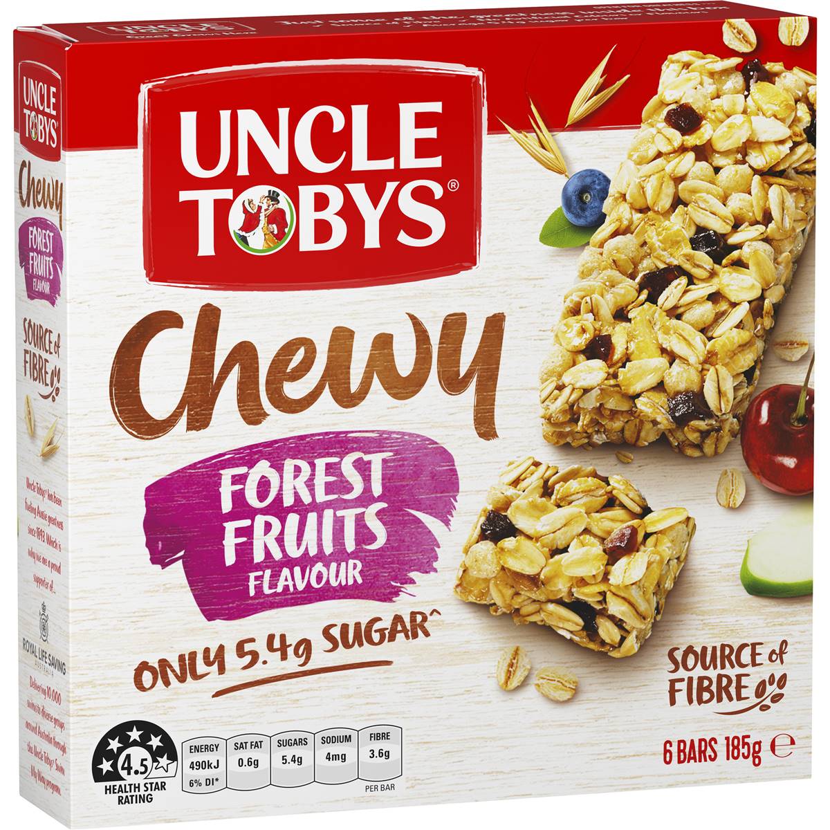 Calories in Uncle Tobys Muesli Bars Chewy Forest Fruits