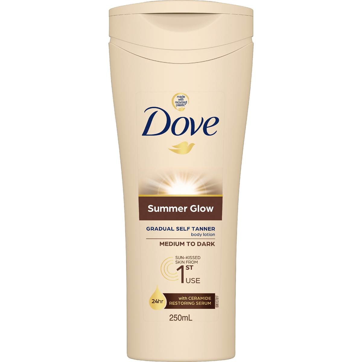 Dove Summer Glow Body Lotion Self Gradual Tanner Medium To Dark 250mL