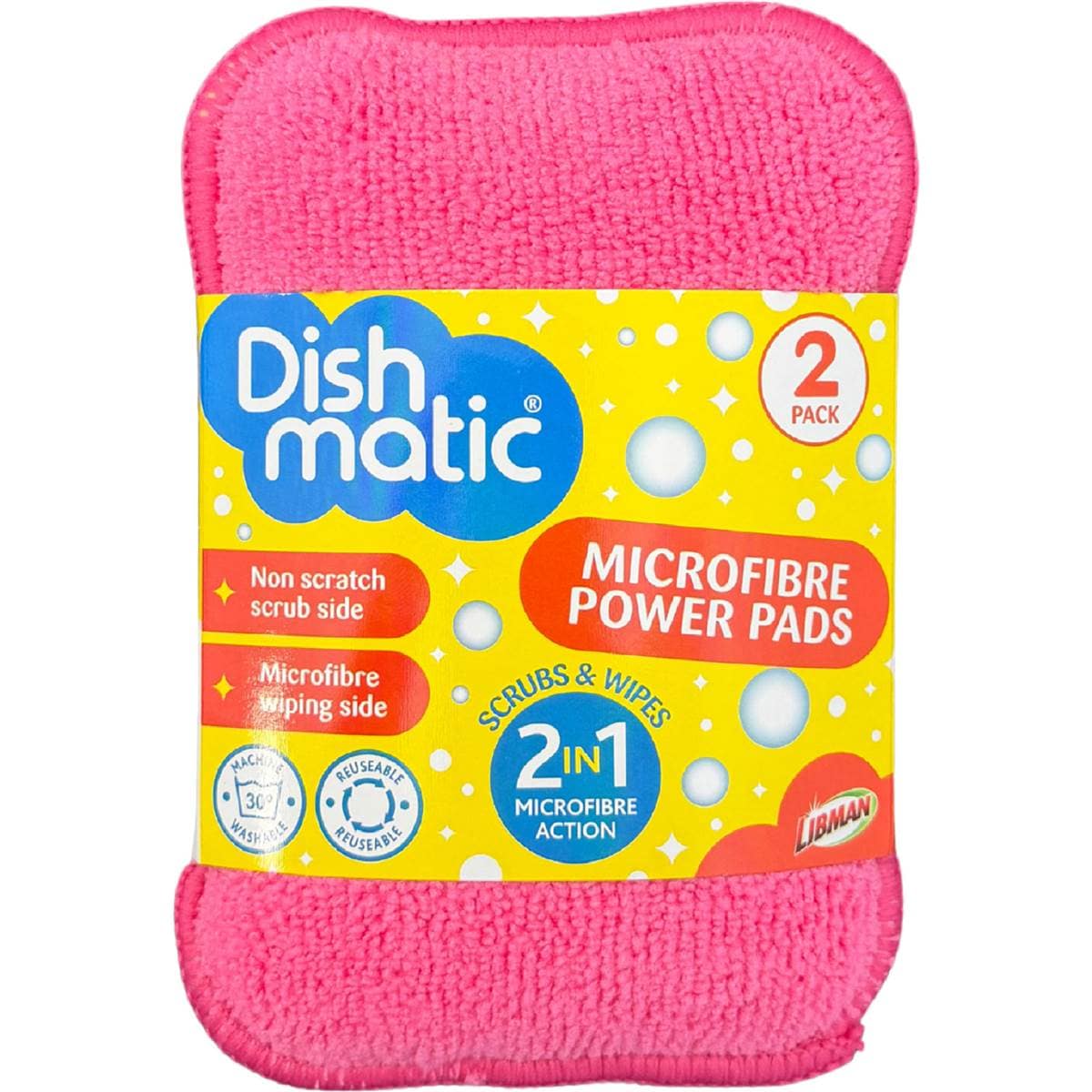 Dishmatic Microfibre Power Pads Scrub & Wipes 2 pack – Woolworths