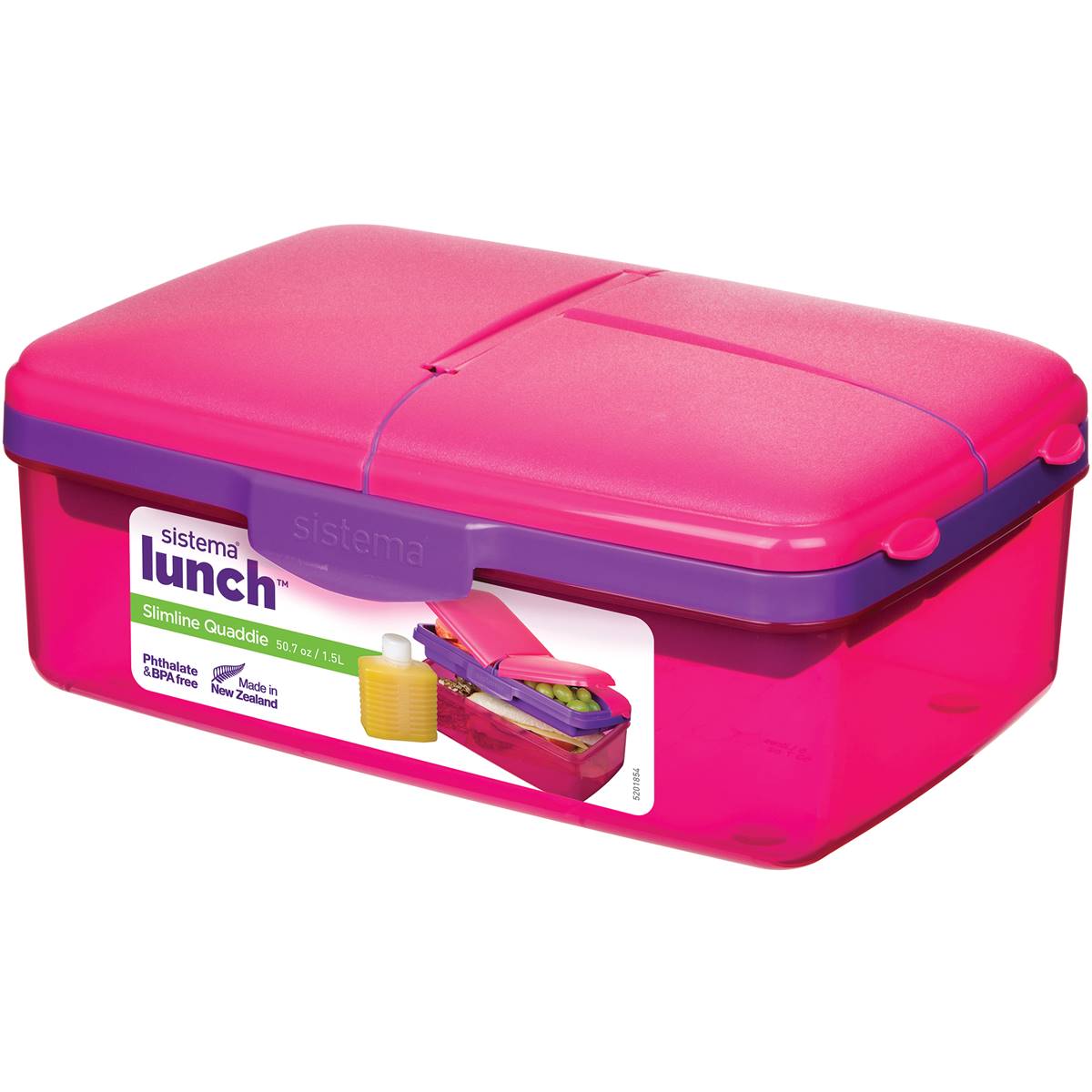 Sistema Lunch Slimline Quaddie Food Container Assorted 1.5L each