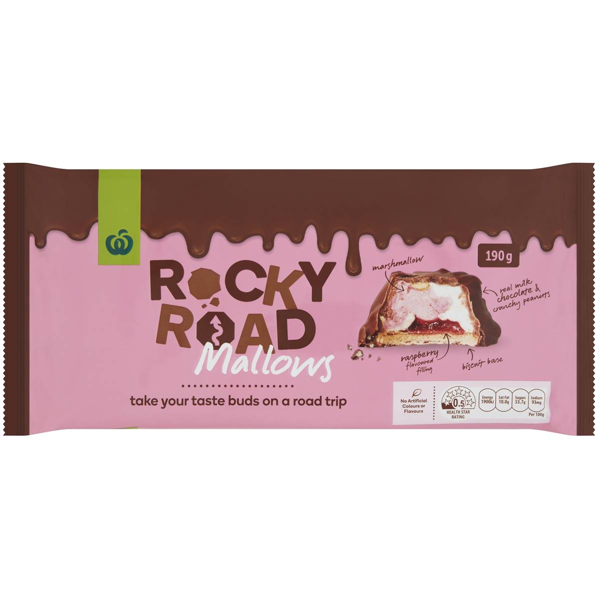 Calories in Woolworths Rocky Road Mallows Biscuits