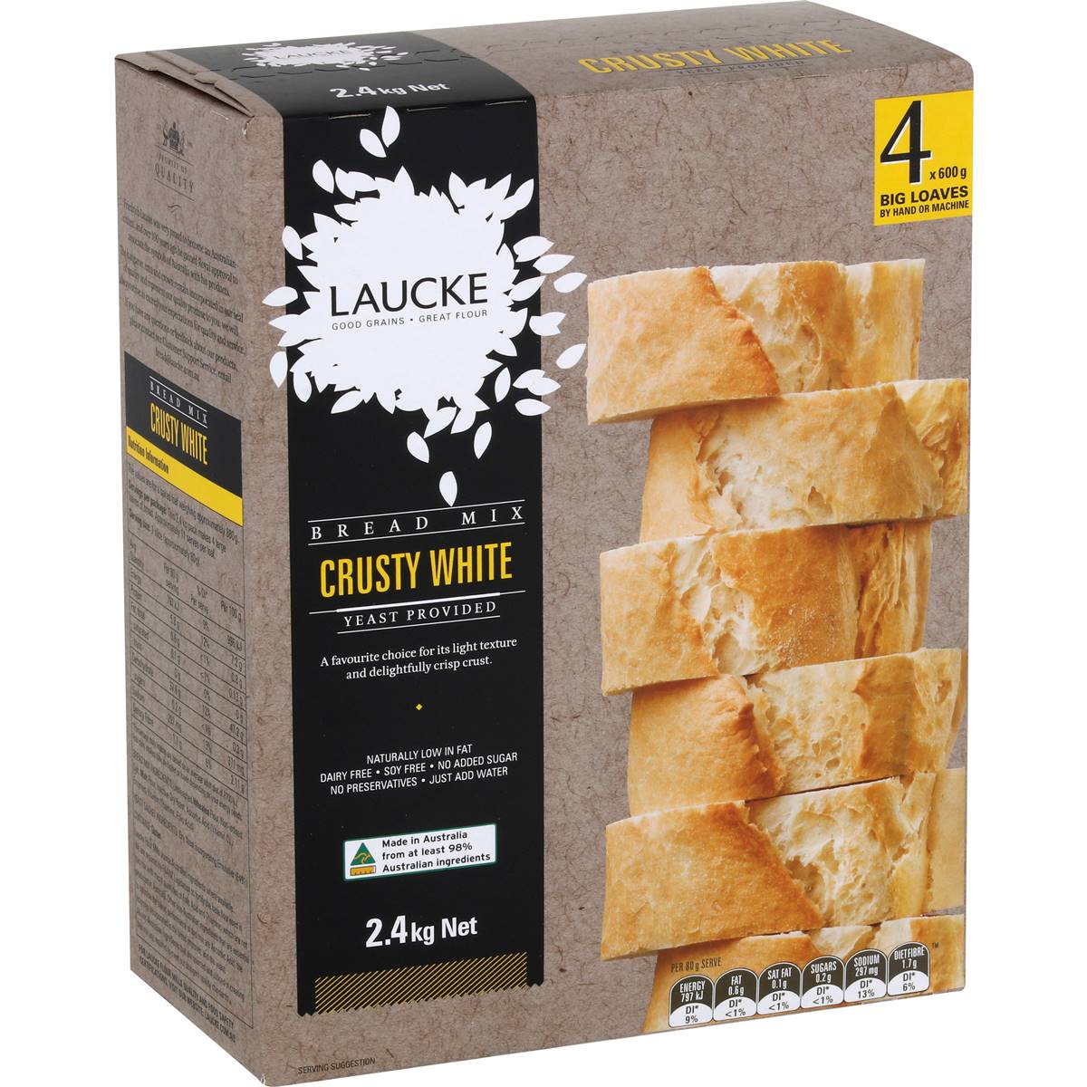 Laucke Crusty White Bread Mix 2.4kg Woolworths