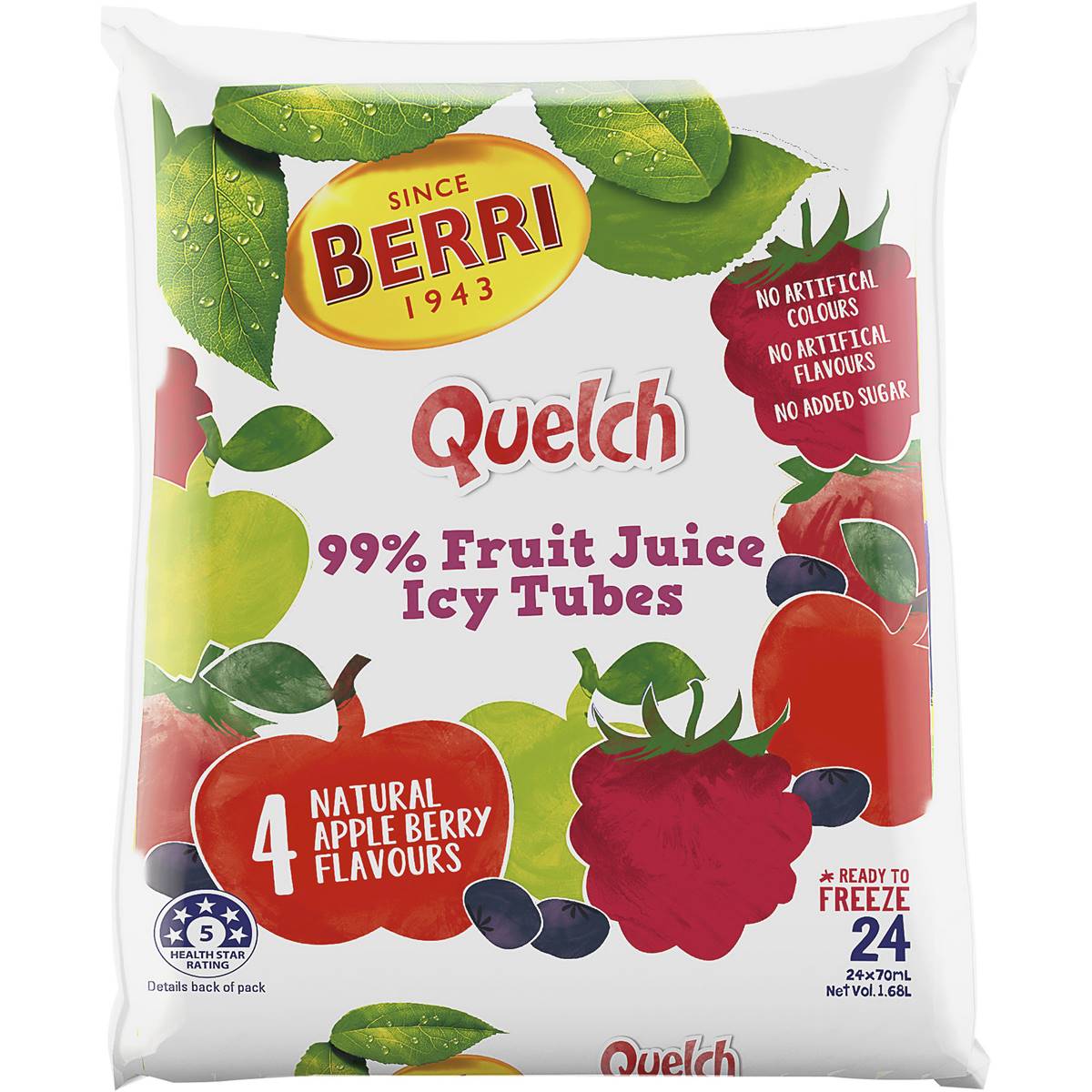 Calories in Berri Quelch Fruit Combos Ice Blocks
