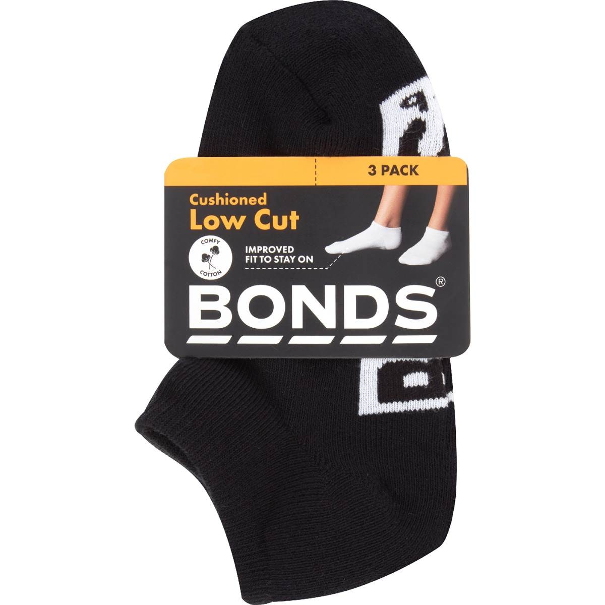 Bonds Kids Low Cut Socks Size 9-12 Assorted 3 pack
