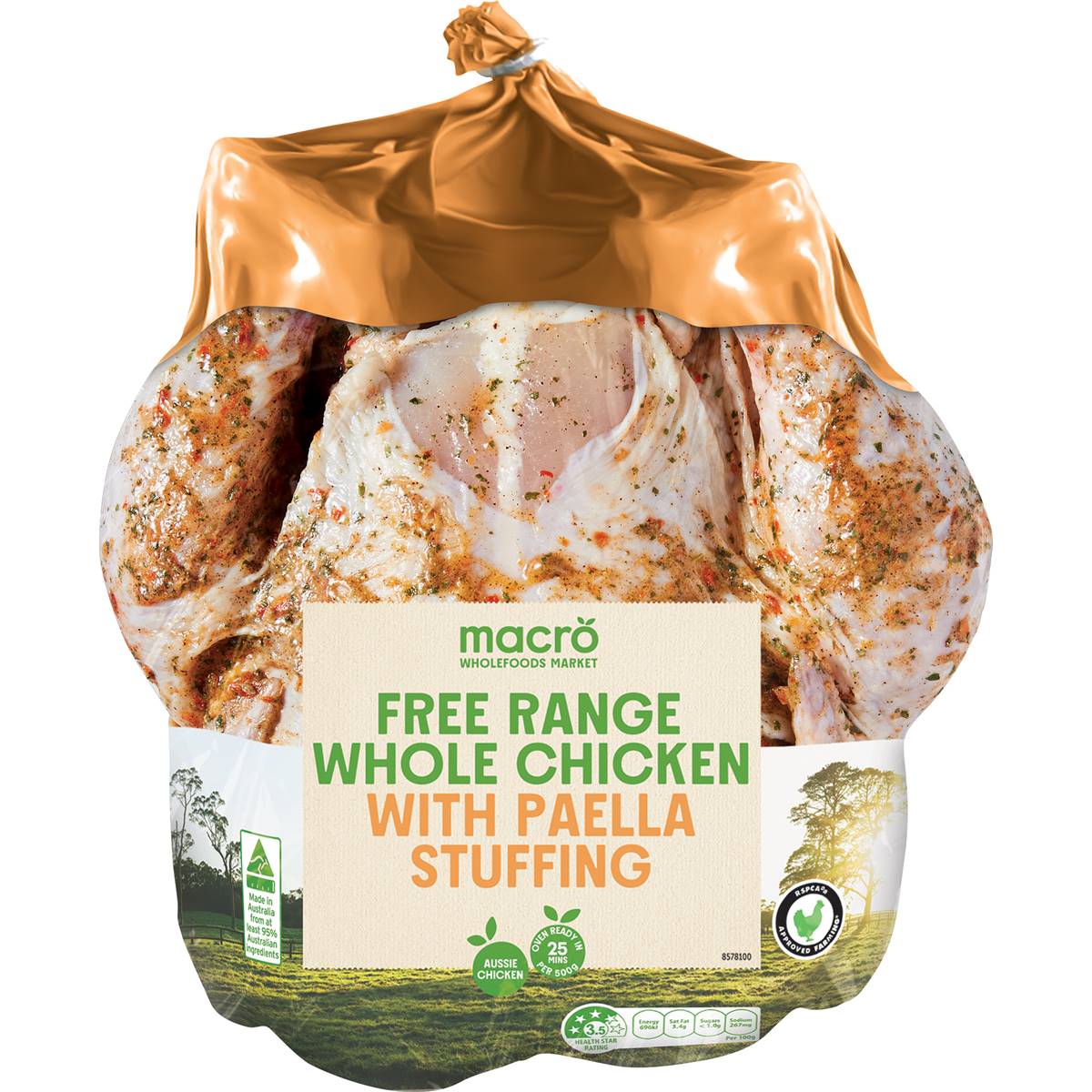 Calories in Macro Free Range Chicken With Paella Stuffing calcount