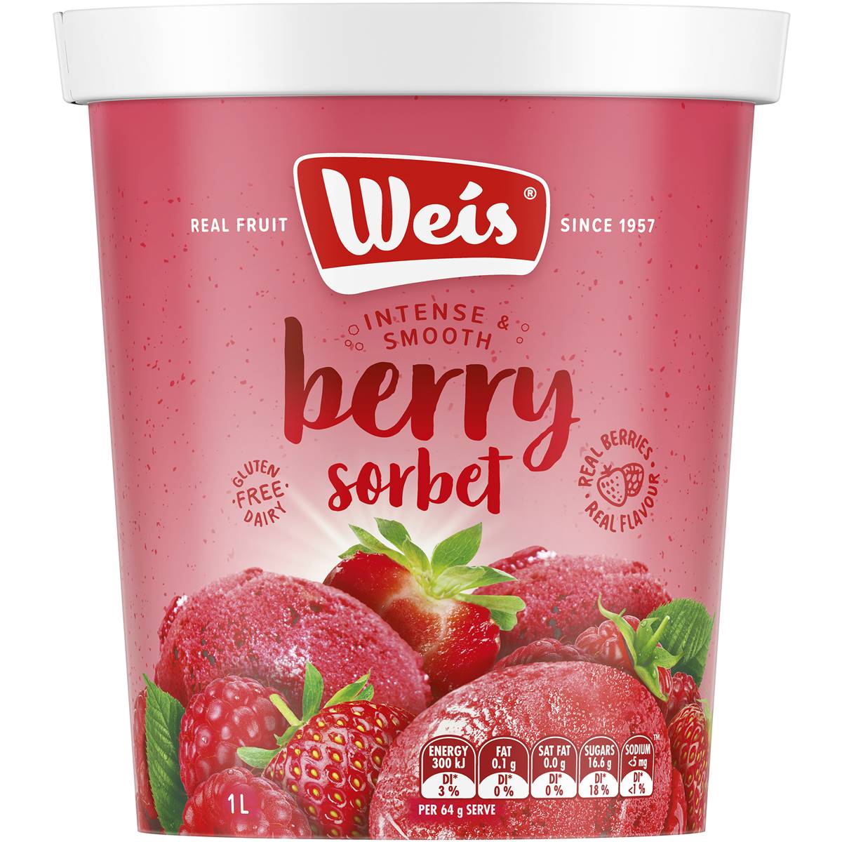 Calories in Weis Sorbet Summer Berries calcount