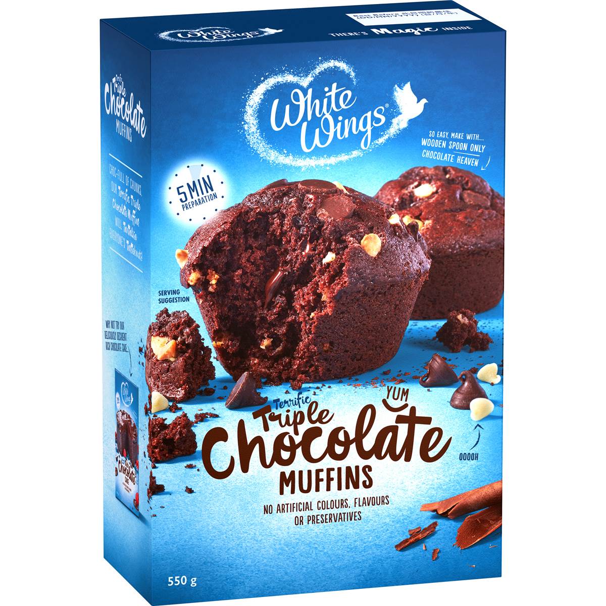 363 calories in White Wings Muffin Mix Triple Chocolate (100g) calcount