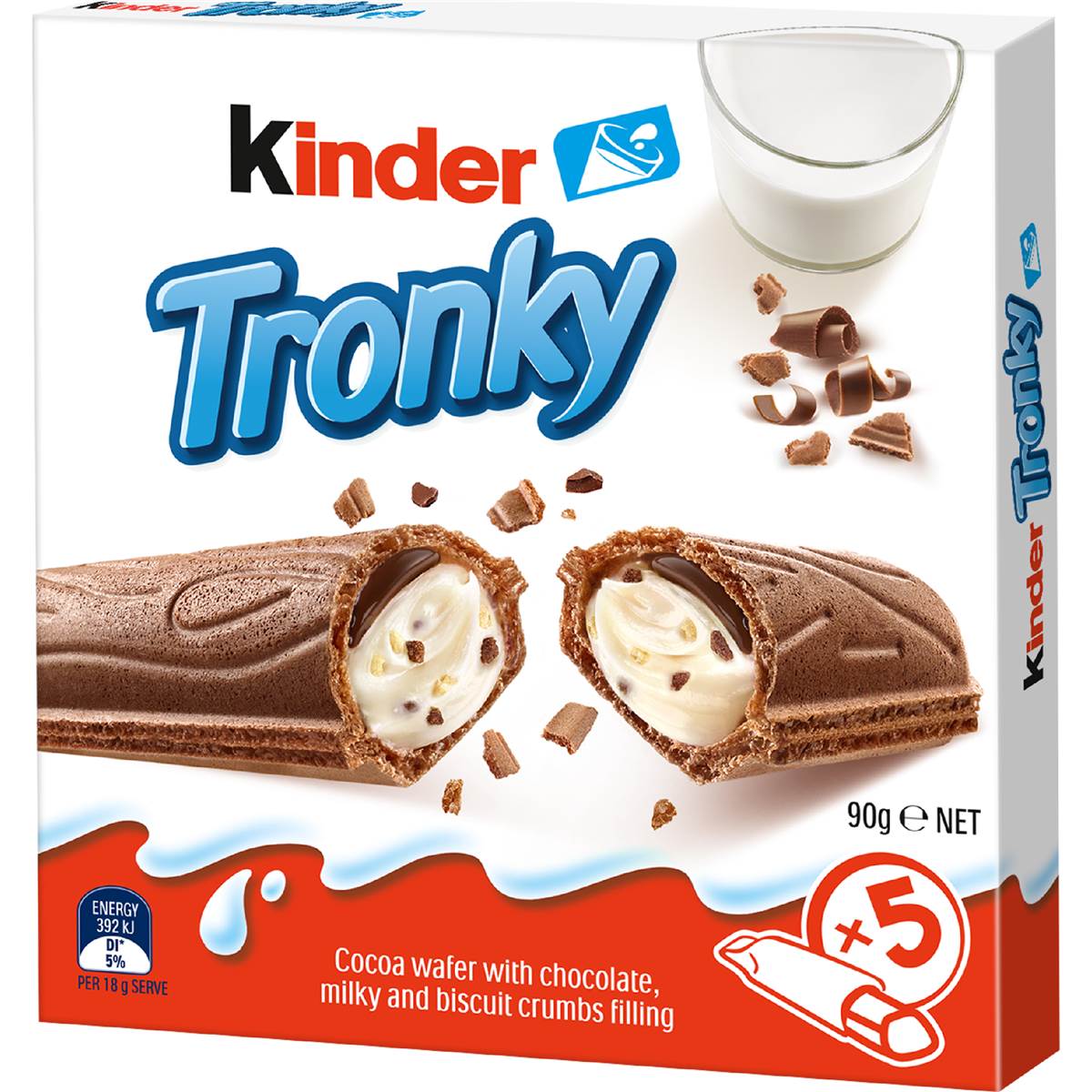 Kinder Tronky Creamy Chocolate Wafer Biscuit 5 pack