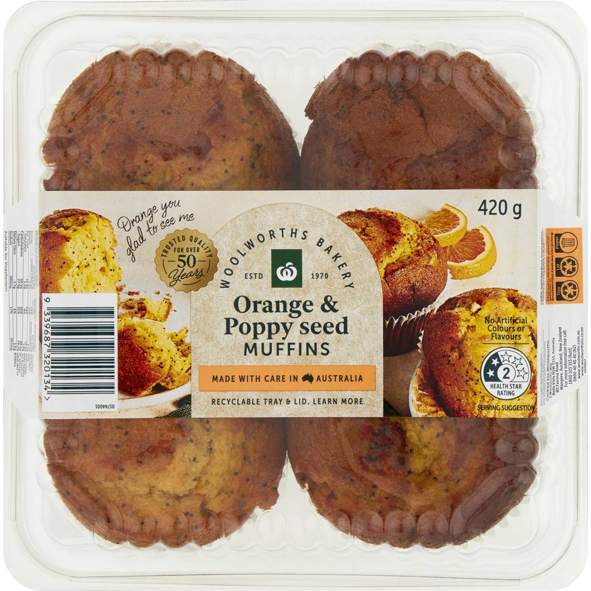 Woolworths Orange & Poppyseed Muffin