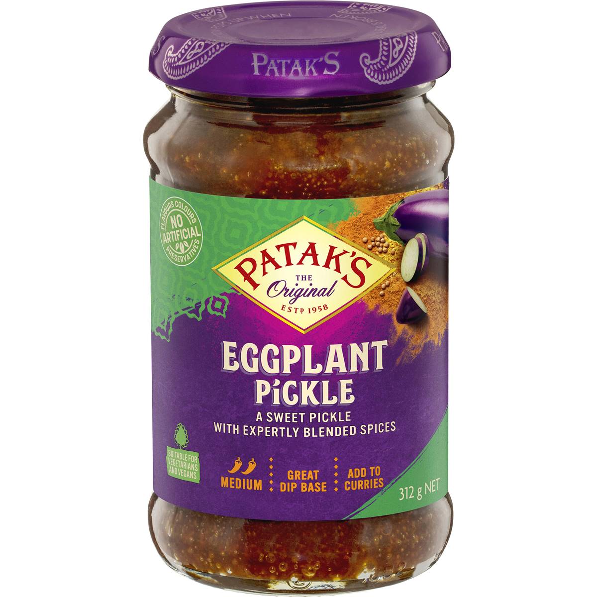 Calories in Patak's Eggplant Pickle calcount