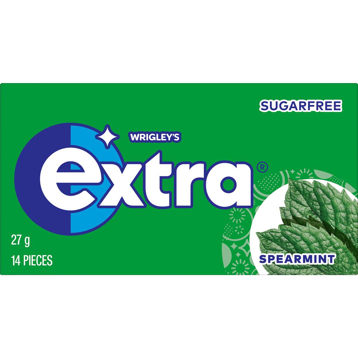 Calories in Extra Spearmint Sugar Free Chewing Gum 14pc