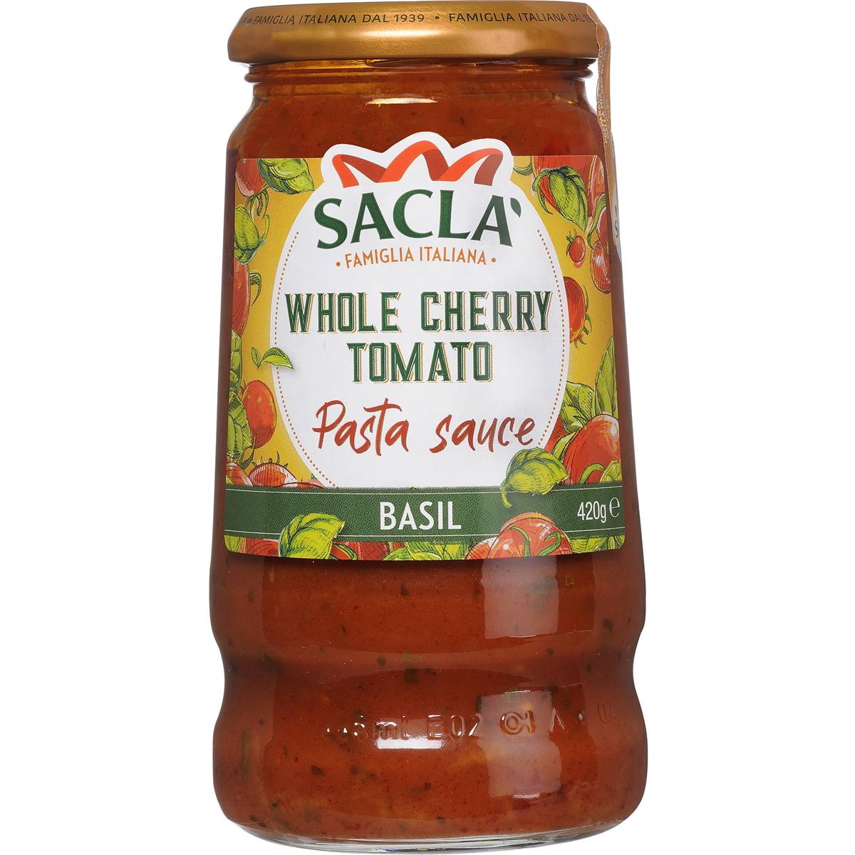 Calories in Sacla Pasta Sauce Basil Cherry Tomato
