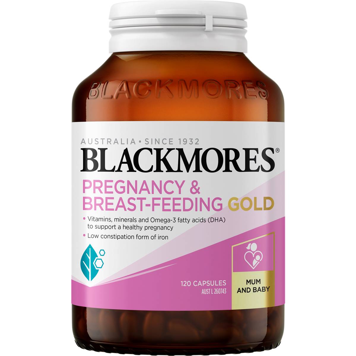 Blackmores Pregnancy & Breastfeeding Gold Vitamin Capsules 120 pack