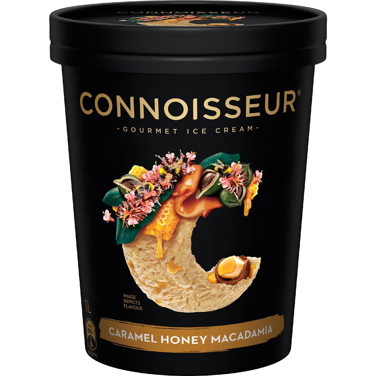 Connoisseur Ice Cream Tub Caramel Honey Macadamia 1L