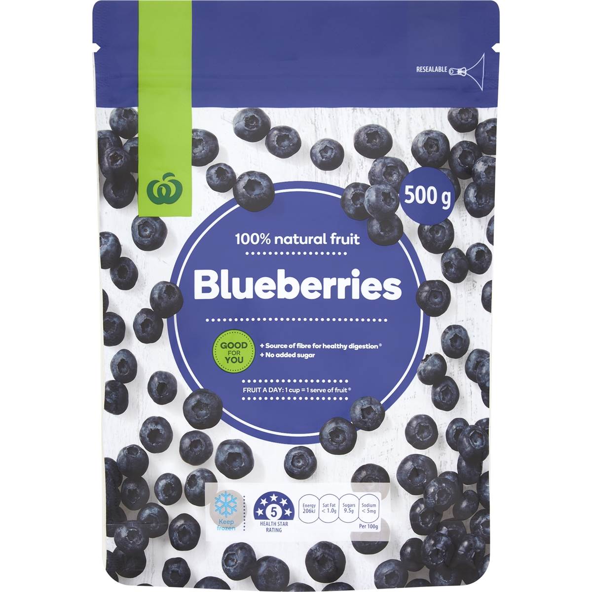Calories in Woolworths Frozen Blueberries calcount