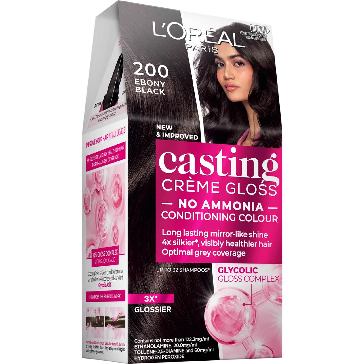 L'Oreal Paris Casting Creme Gloss Semi Permanent 200 Ebony Black each