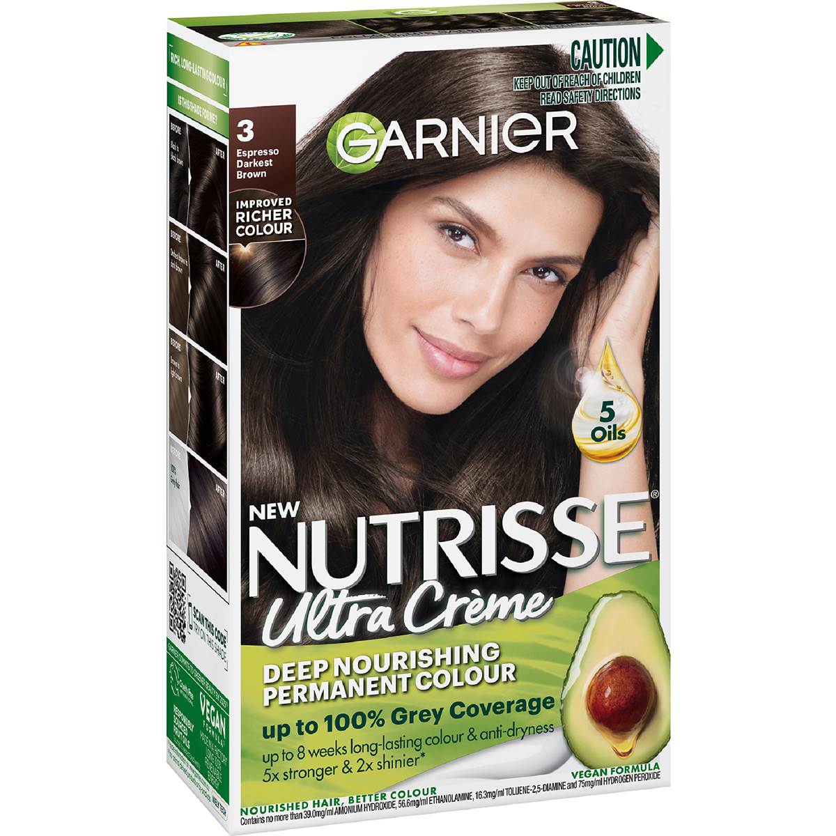 Garnier Nutrisse Hair Colour 3 Espresso Darkest Brown each
