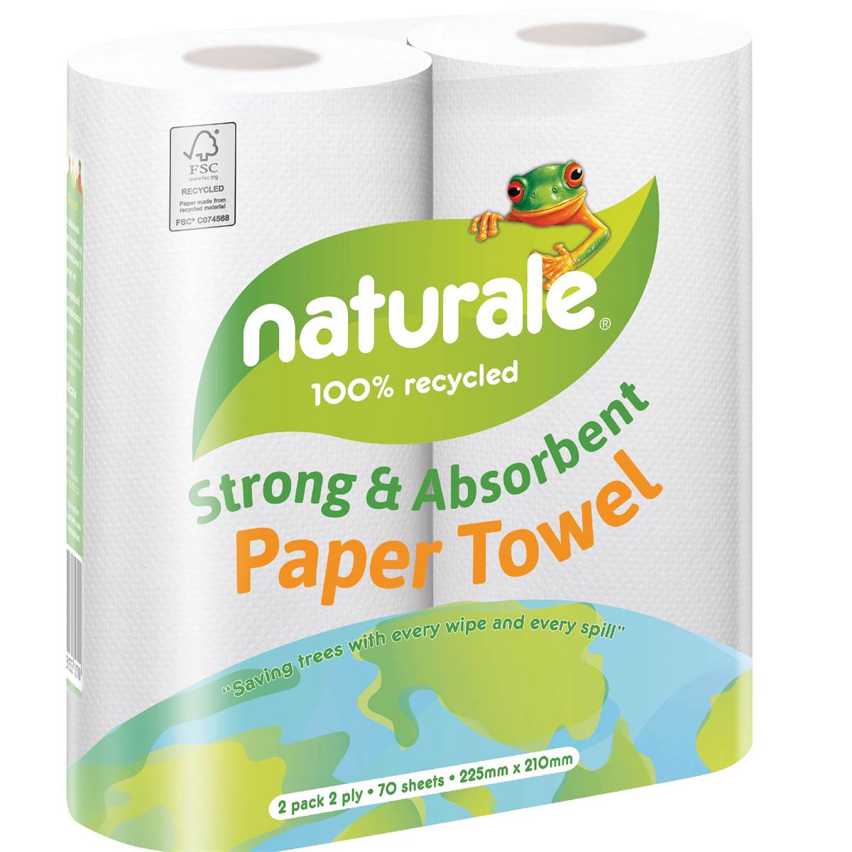 Naturale 100% Recycled 2 Ply Paper Towel 2 x 35 pack