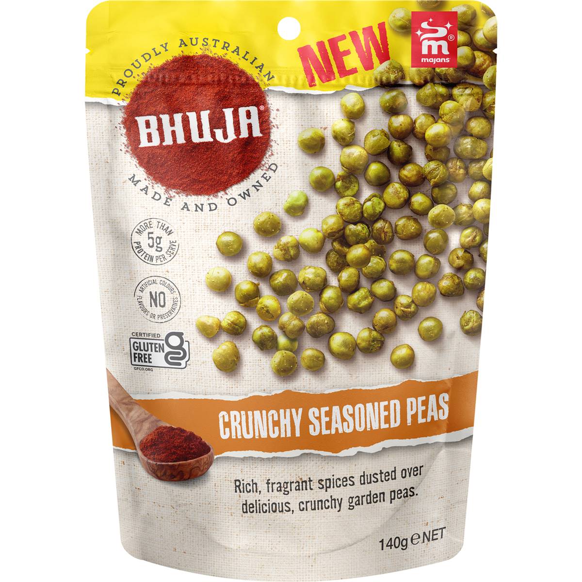 428 Calories In Bhuja Crunchy Seasoned Peas 100g Calcount