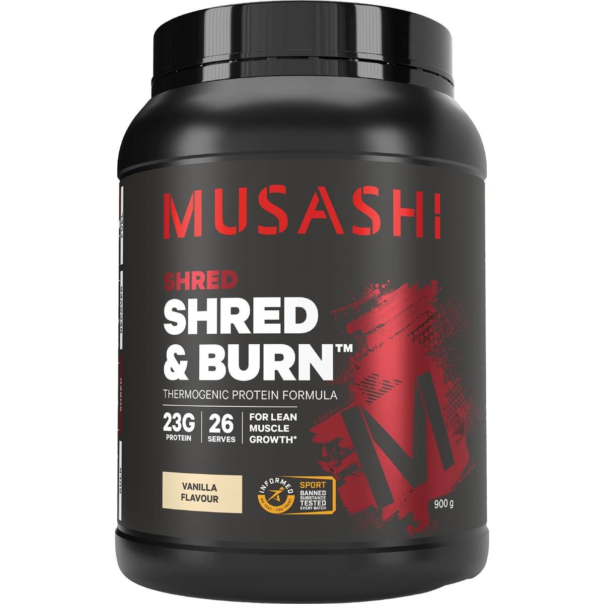 Musashi Shred & Burn Vanilla Milkshake Flavour 900g – Woolworths