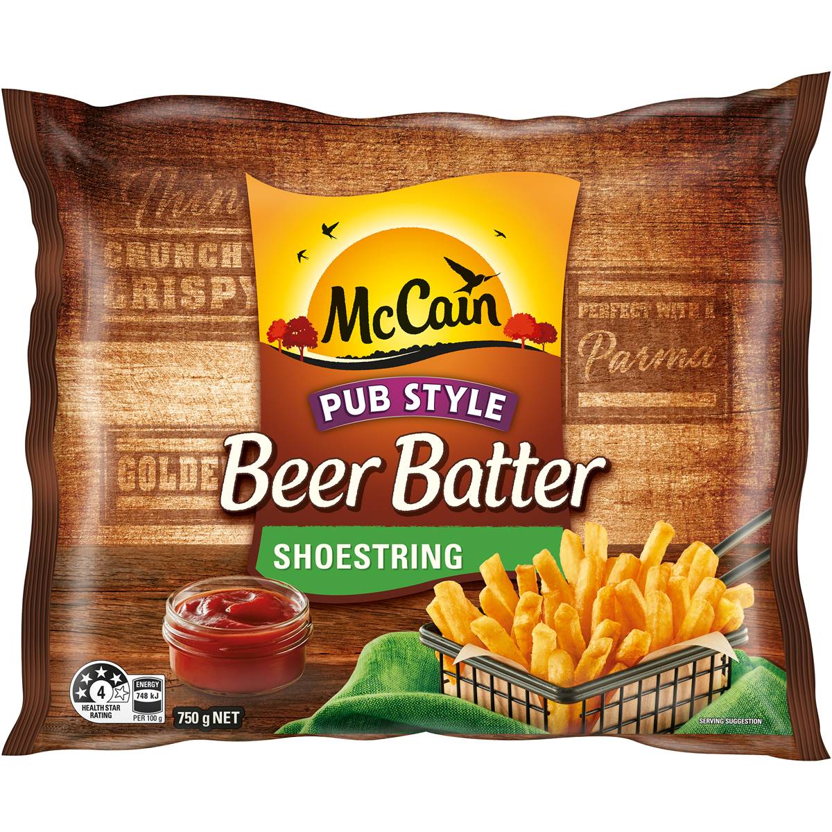 Calories in Mccain Beer Batter Chips Shoestring