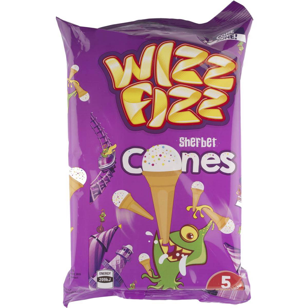 Calories in Wizz Fizz Sherbet Cones