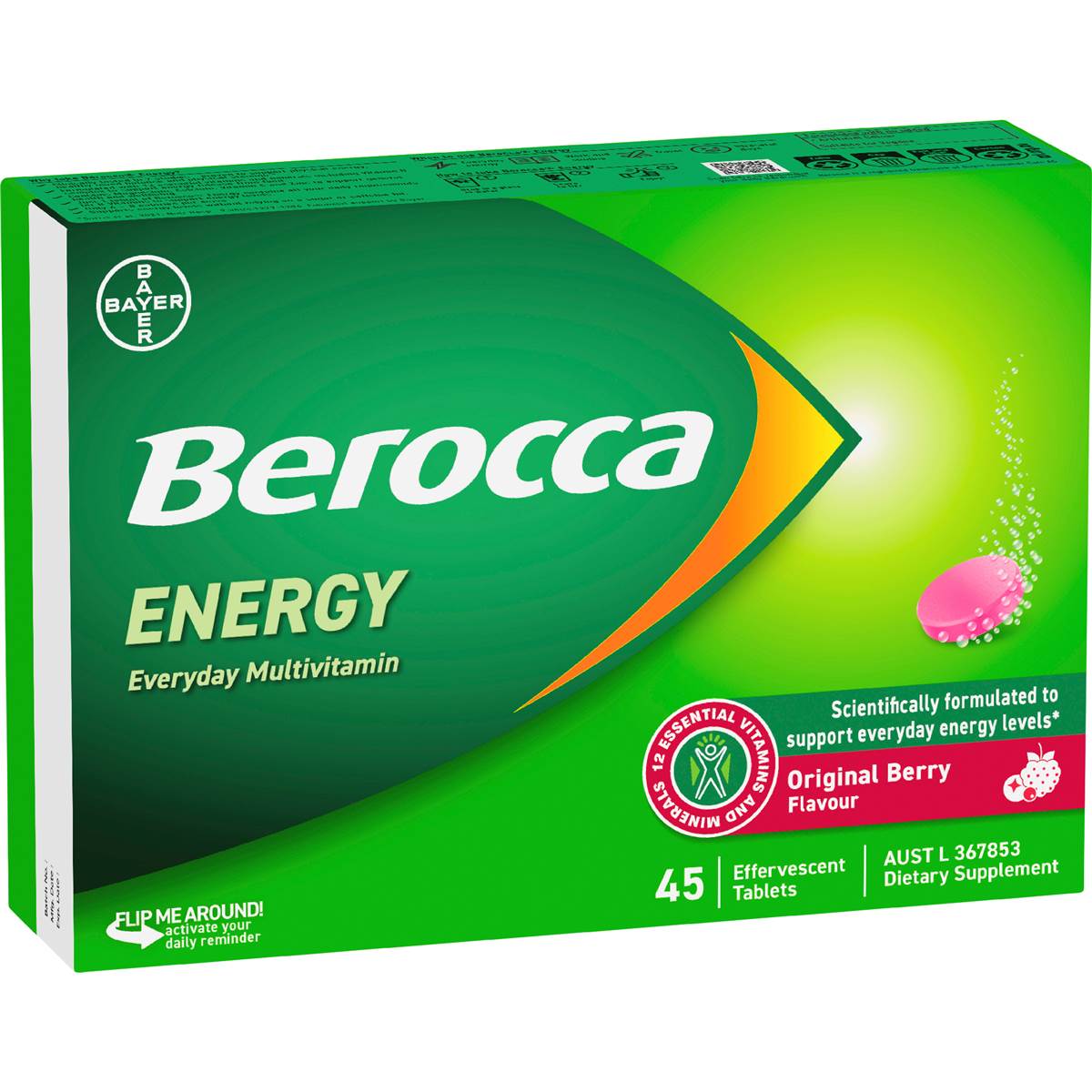 Berocca Vitamin B & C Original Berry Flavour Energy 45 pack