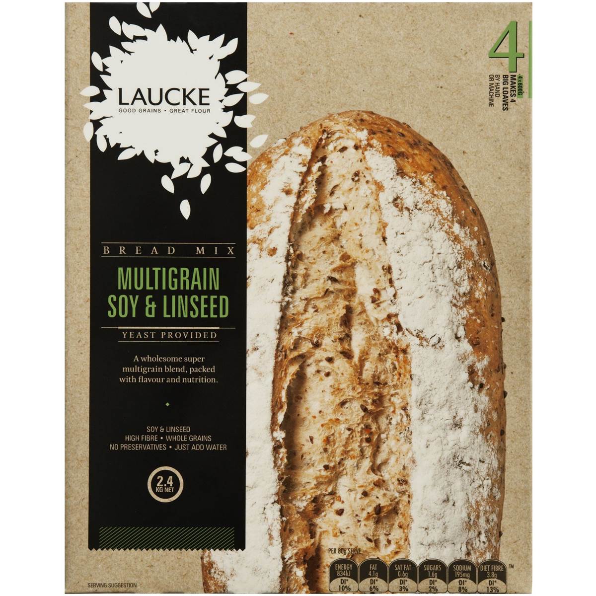 Laucke Multigrain Soy Linseed Bread Mix 2.4kg Woolworths
