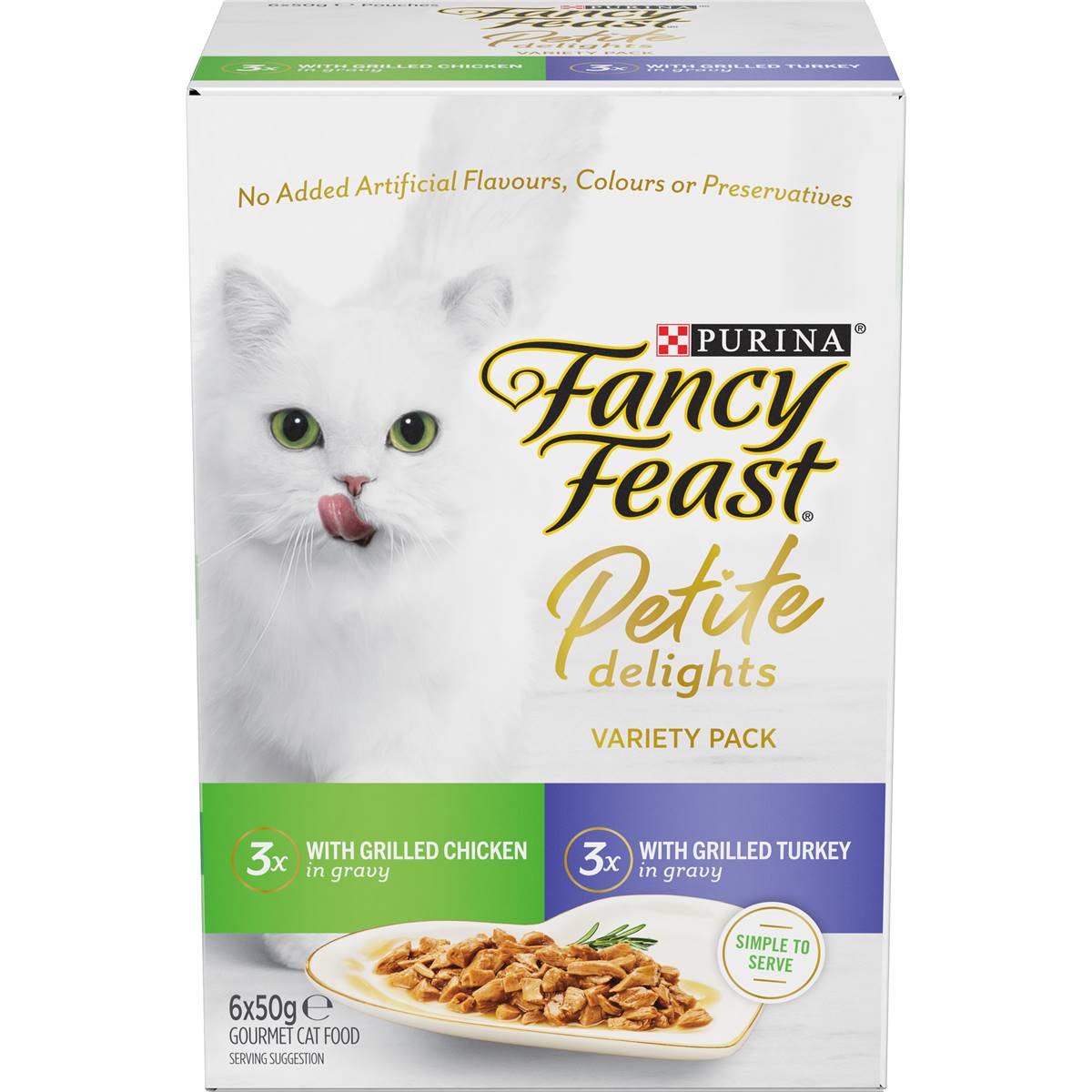 Fancy Feast Petite Delights Chicken & Turkey Wet Cat Food 50g x 6 pack