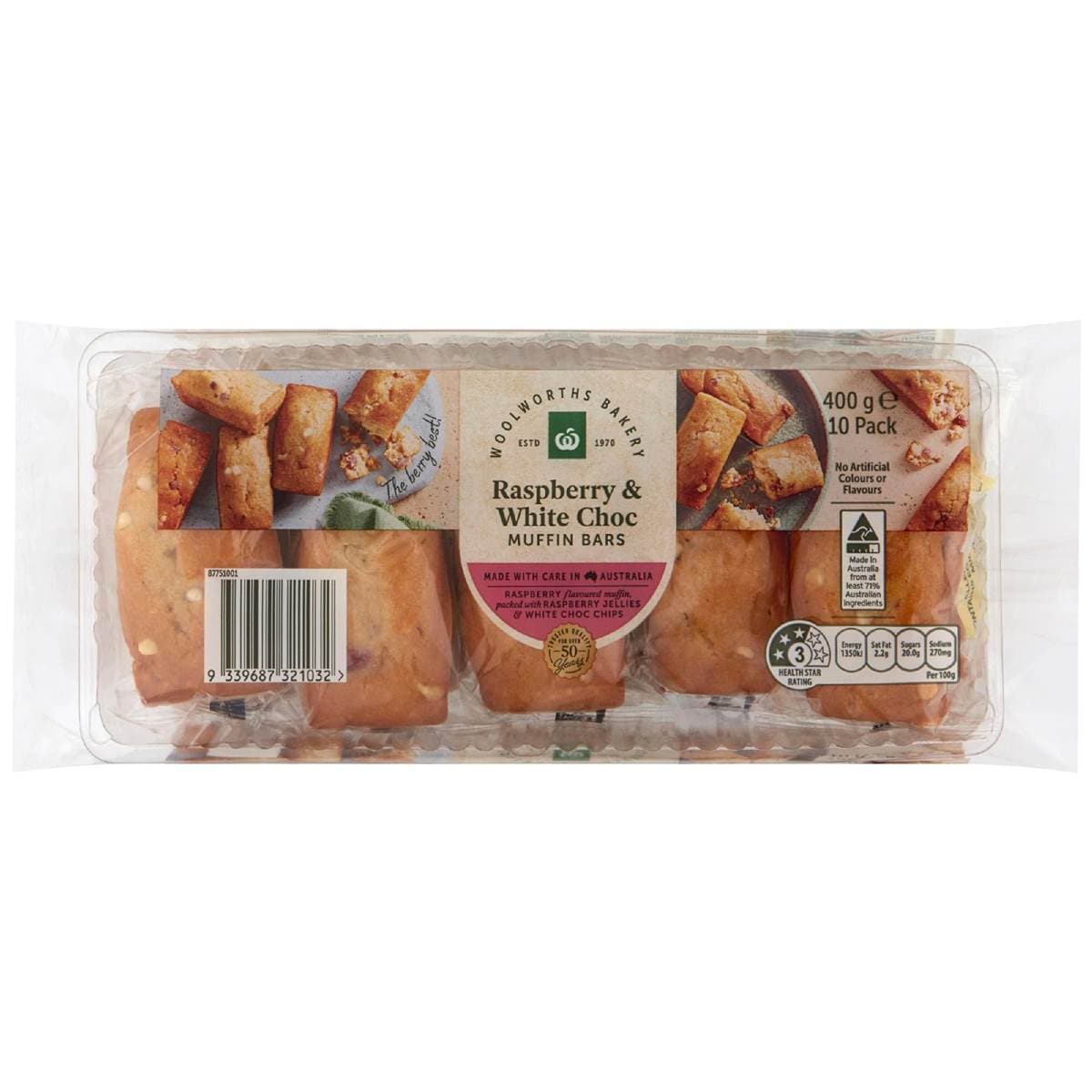 Woolworths Raspberry & White Choc Muffin Bars