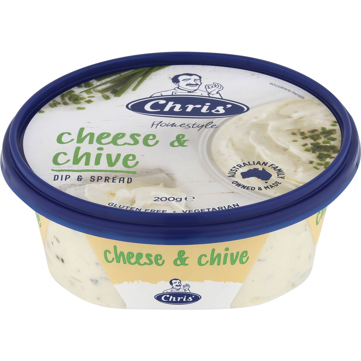 Calories in Chris' Dips Cheese & Chive