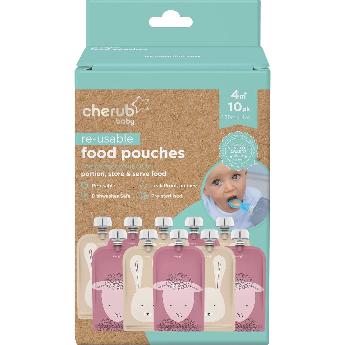 Cherub Baby Food Pouch Minis Assorted 10 pack