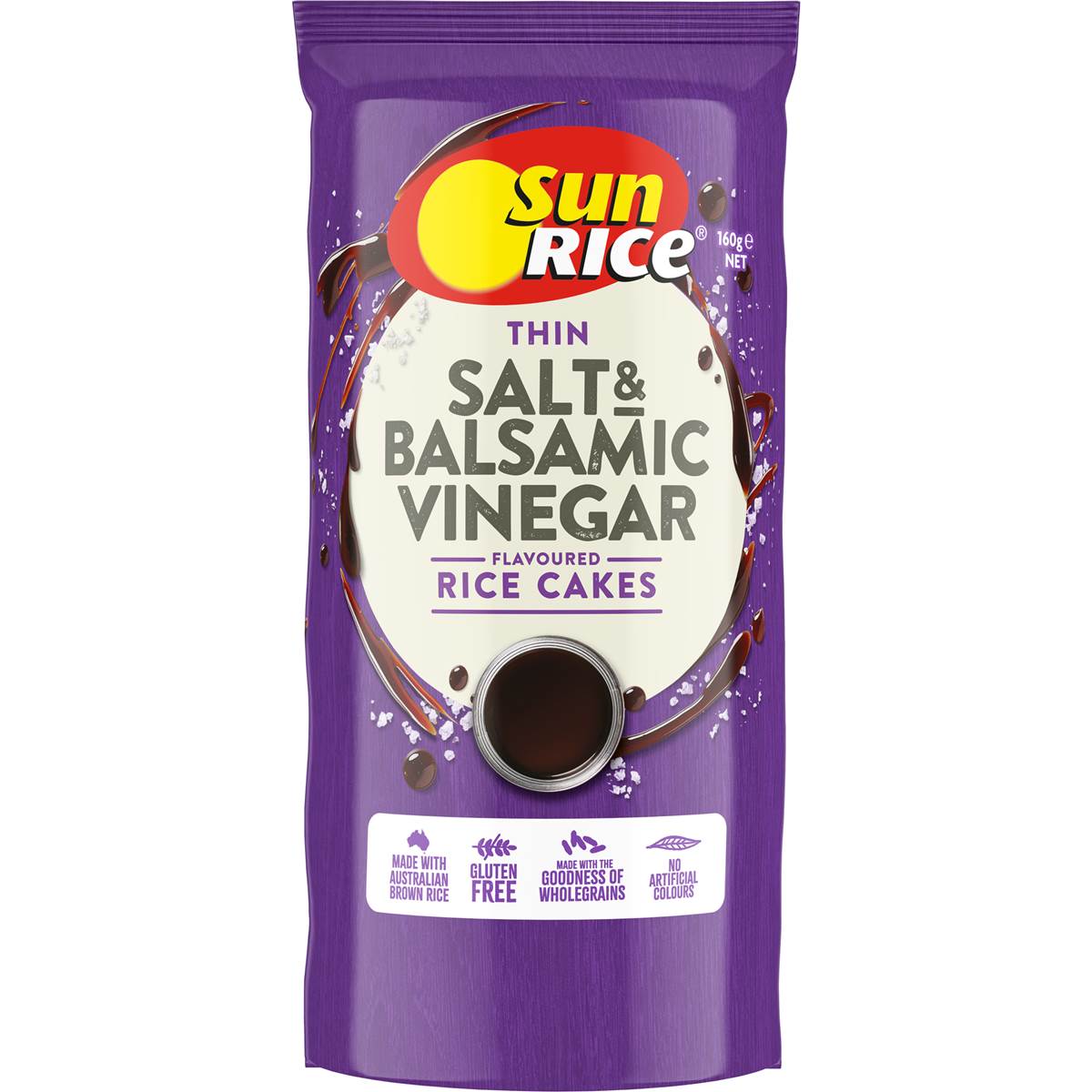 Calories in SunRice Salt and Balsamic Vinegar Thin Rice Cakes calcount