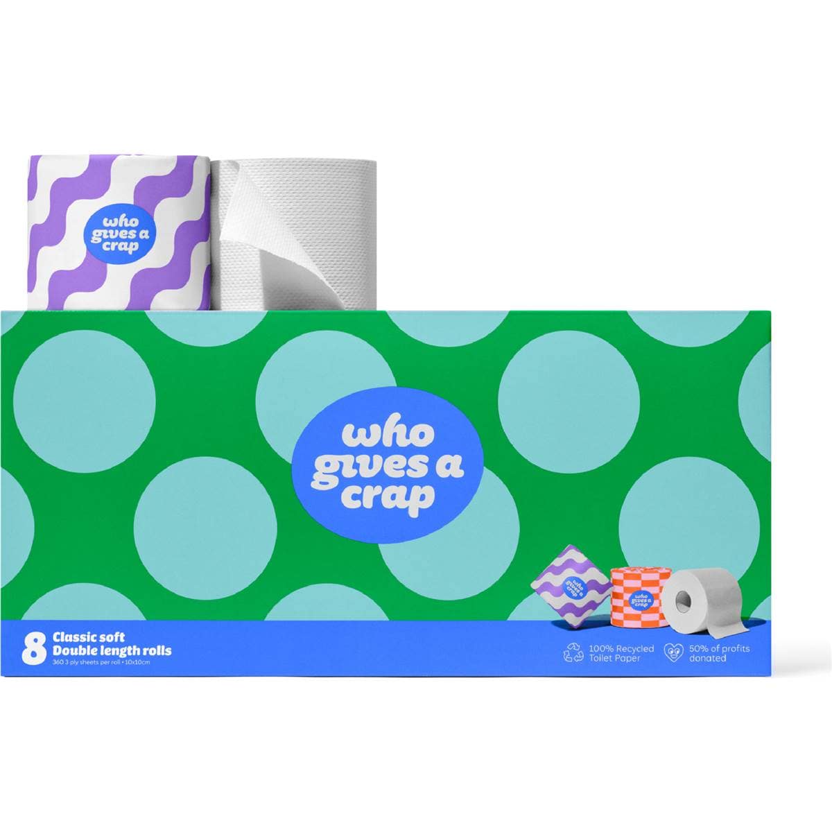 Who Gives A Crap Double Length Recycled 3 Ply Toilet Paper