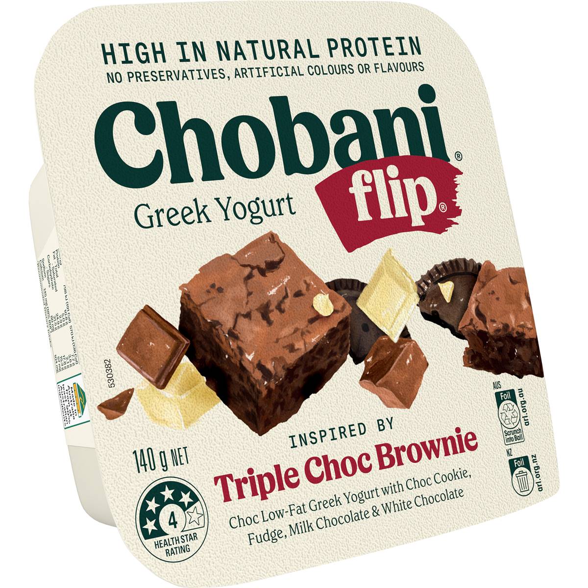 Chobani Flip Greek Yoghurt Triple Choc Brownie 140g