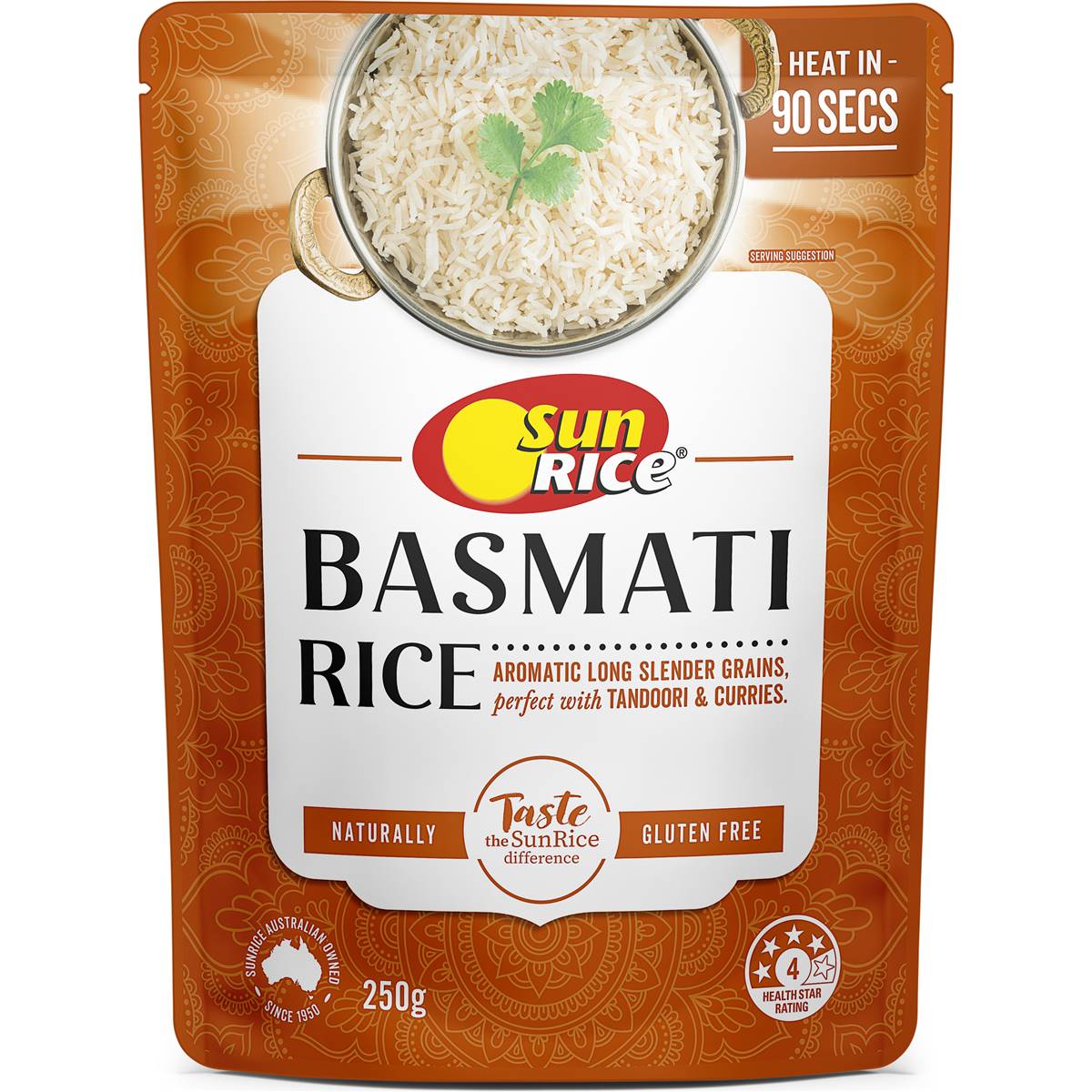 Calories in Sunrice Microwave Basmati Rice Indian Basmati Rice