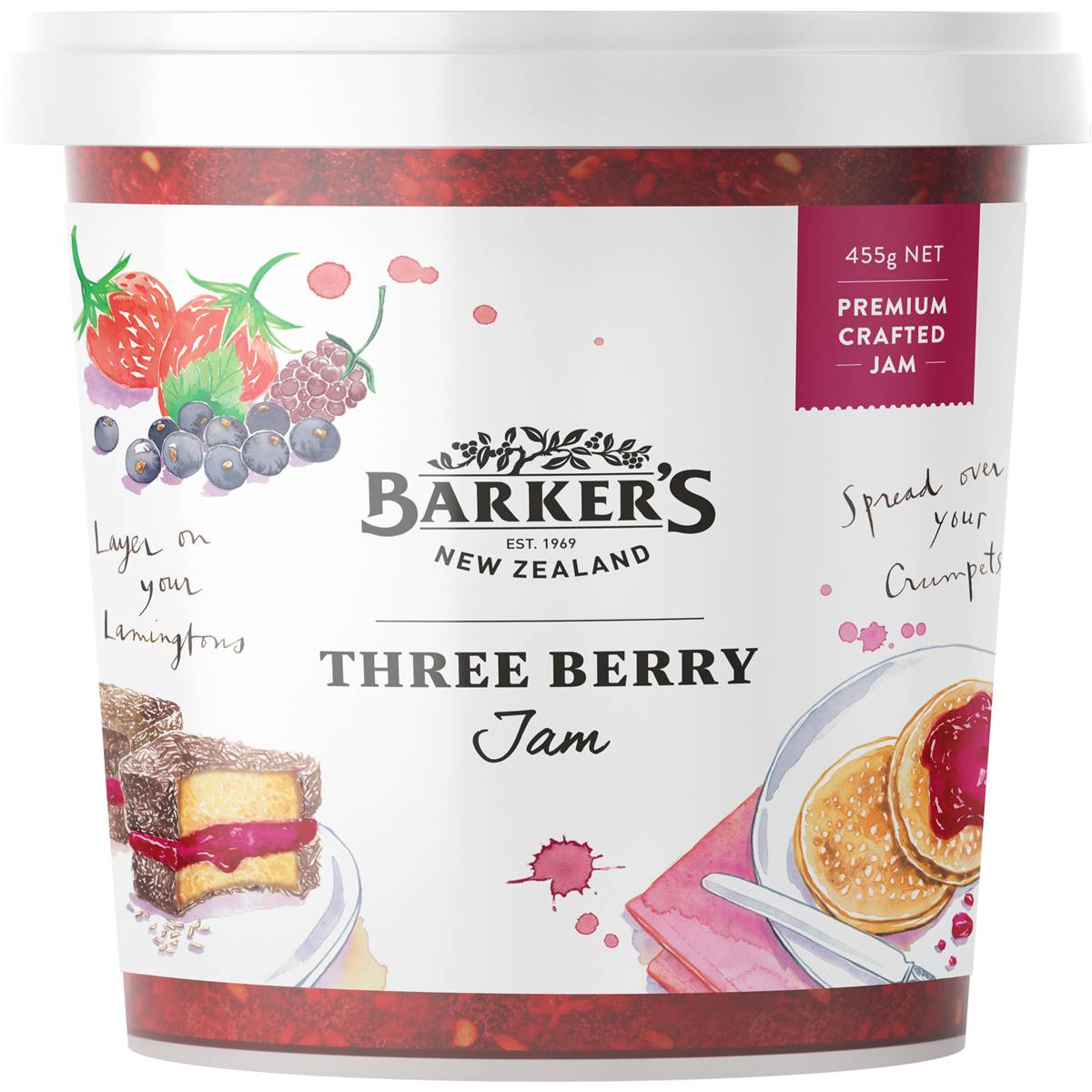 Calories in Barkers Anathoth Farm Three Berry Jam
